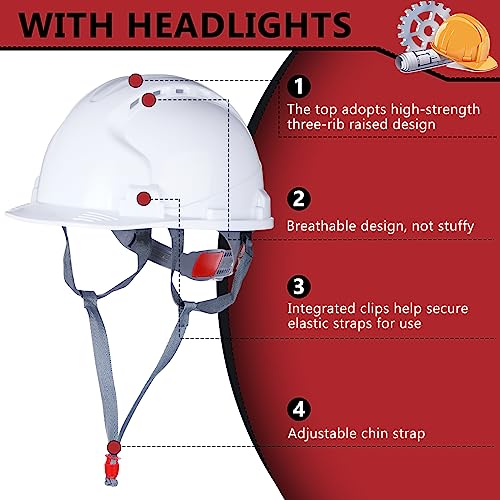 Image of Leumoi 20 Pack Hard Hat Bulk 4-Point ABS Safety Helmets Adjustable