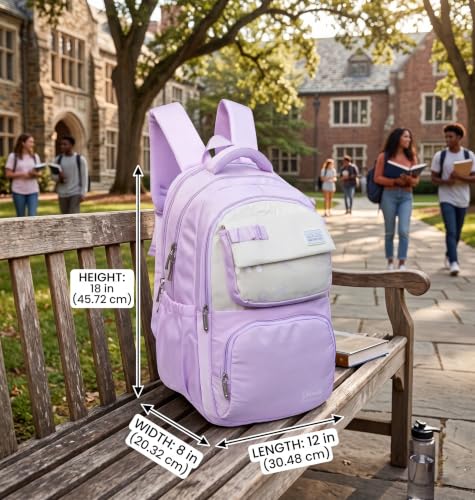 Image of ADSON kawaii Girls Travel School Bag|Backpack Of Large Capacity Aesthetic Stylish Girls Korean Laptop Bag Rucksack for School |College Bags Cute Bookbag for Teens Water Resistance 18 Inches