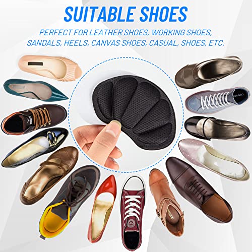 Image of Shoe Heel Inserts, 16 Pcs Mesh Self-Adhesive Heel Cushion Pads for Back of Heel, Heel Cushion Inserts Prevent Shoes Too Big for Women Men, Black