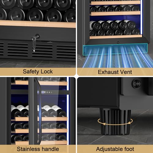 Image of Velivi 24 Inch Dual Zone Wine Cooler Refrigerator, 179 Bottle