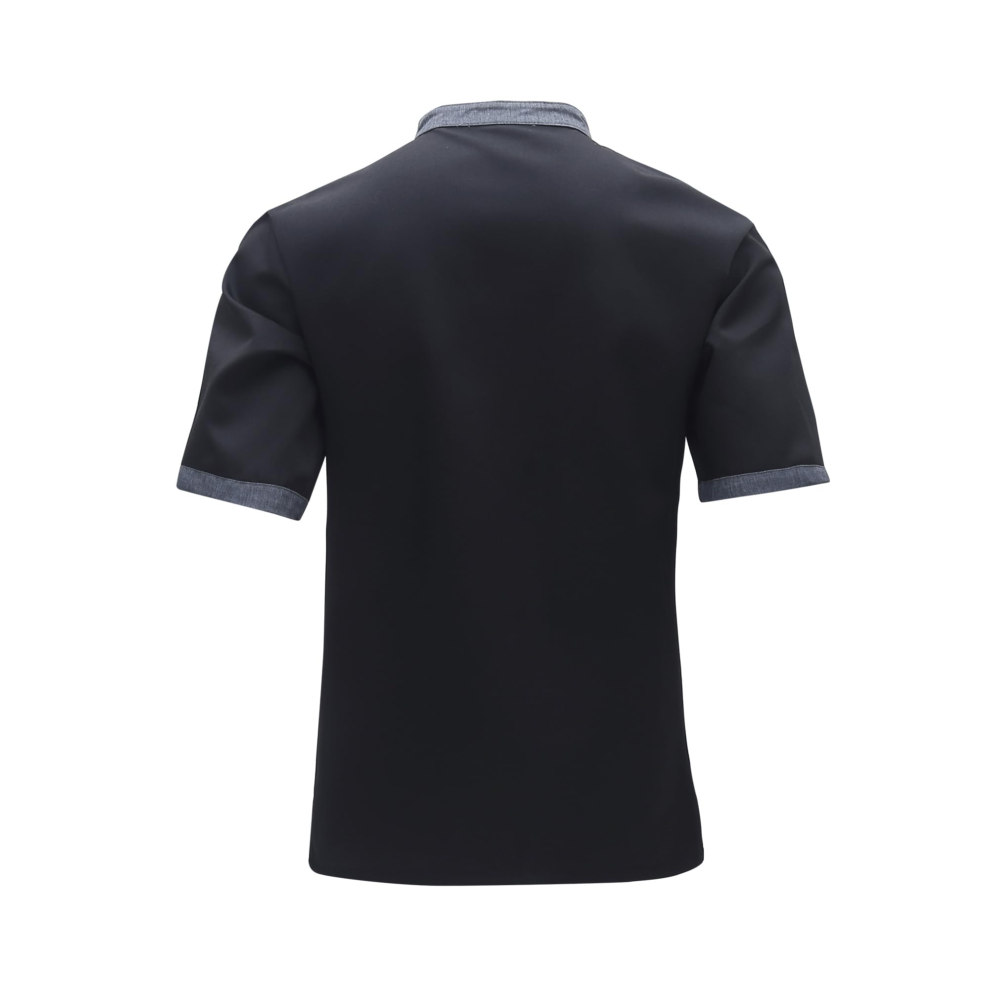 Veste de Cuisine Homme Vêtement de Chef Professionnel Veste avec Poche Cuisine Homme de Chef Cuisine à Manches Courtes Hôtel Restaurant Manteau Uniforme