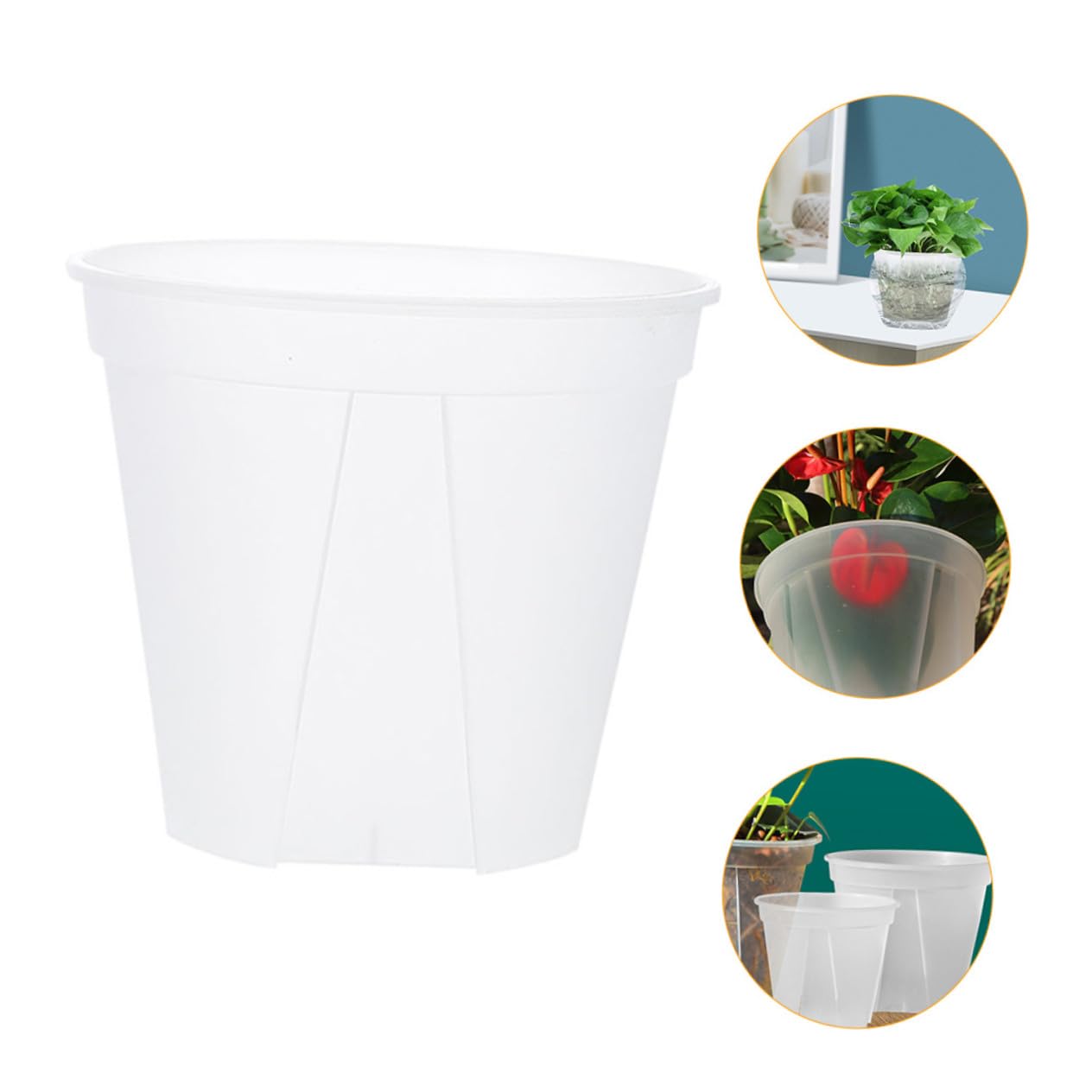Pot de Fleur Transparent 2pcs en Plastique pour Orchidee avec Drainage Facile à Planter, pour Culture Intérieure de Succulentes et Légumes