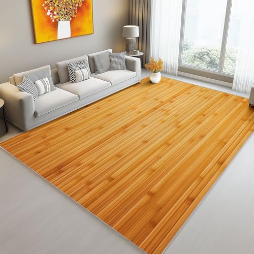 5x6 Washable Yellow Area Rug for Living Room Bedroom, Natural