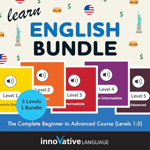 Couverture de Learn English Bundle: The Complete Beginner to Advanced Course (Levels 1-5)
