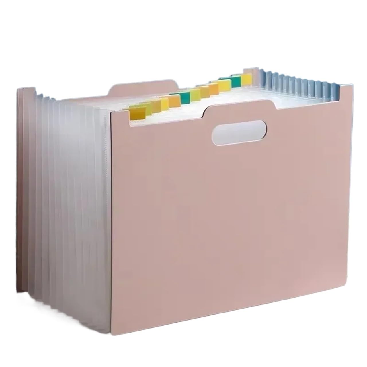 2 cartelle portadocumenti verticali multistrato con borsa di espansione for classificazione, formato A4 Per Ufficio(Pink)