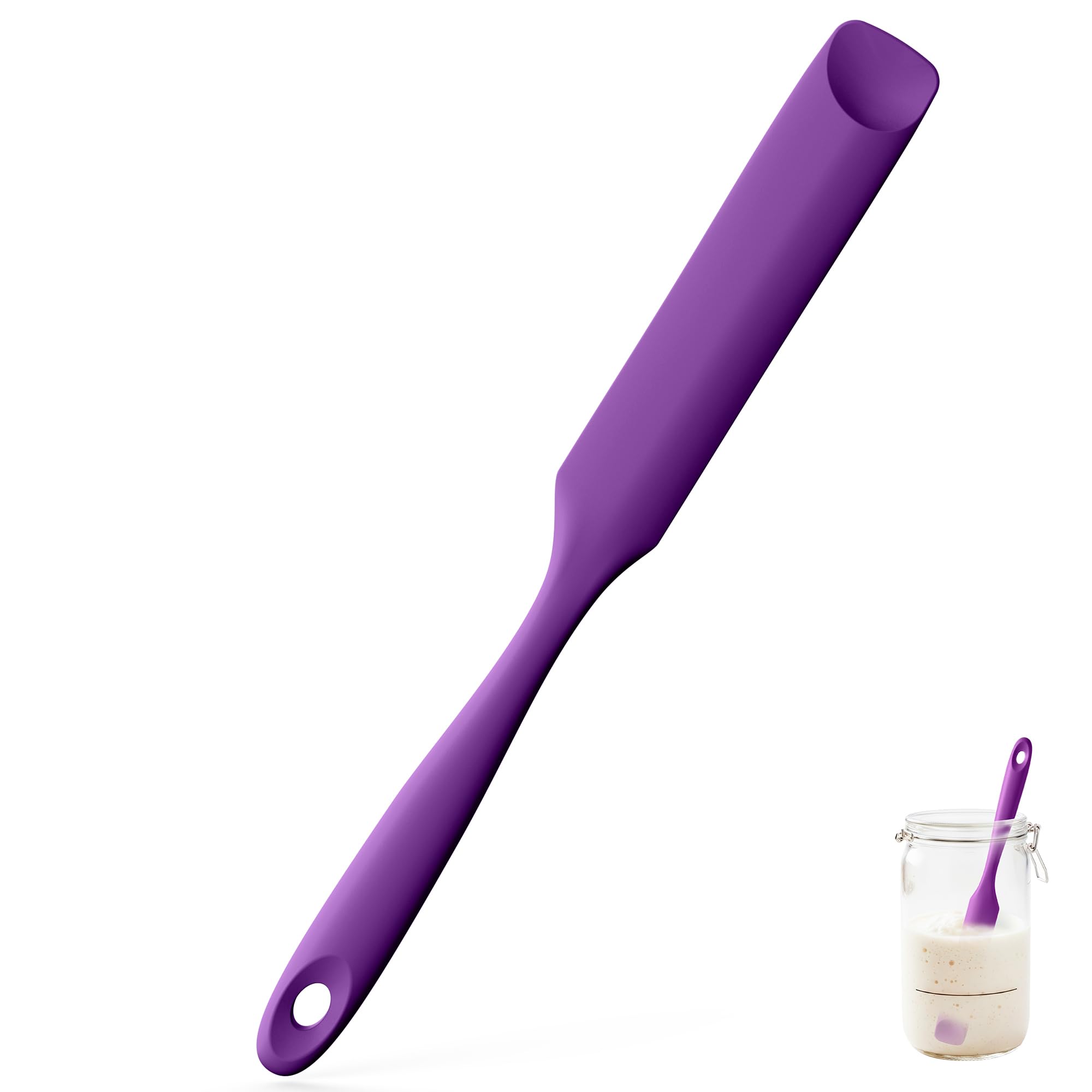 U-Taste Silicone Jar Spatula, Spoon Tip, 315℃ Heat Resistant, Purple — image 1