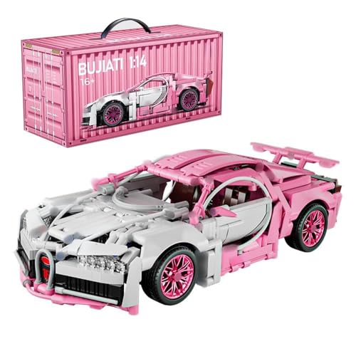 highdar Technik Sportwagen Bausteine Sets für Bugatti, 1043 Klemmbausteine 1:14 STEM Supersportwagen Modellbausatz, MOC Rennwagen für Erfahrene Baustein Enthusiasten