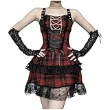 [Vchwop] ロリータ ワンピース ゴスロリ 森ガール ミニ ゴシック風 コスプレ cosplay lolita 赤 お姫様 可愛い リボン 森ガール 甘ロリ クリスマス ハロウィン 学園祭