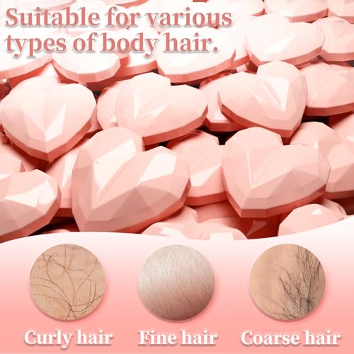 Chulan Hard Wax Beads, 400g Heart Hypoallergenic Wax Beans for Sensitive Skin, Unscented Waxing Bead for Coarse Hair Removal, Brazilian Waxing, Facial, Bikini, Legs, Armpits Women Home Pink