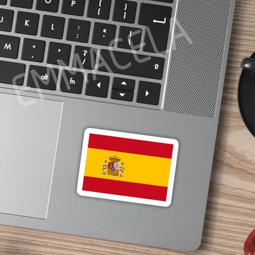 Image of (3PCS) Spain Flag stickers, Countries Flag Stickers - Waterproof Vinyl Decals For Laptops, Tumblers, Water Bottles, Books, Scrapbooks, Size 3 x 2.2 Inch