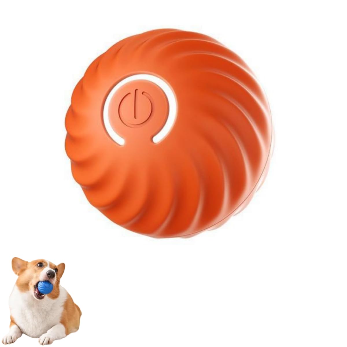 Bigoom Automatic Rolling Dog Ball Toy,Interactive Dog Toys Dog Ball,Automatic Moving Bouncing Rotating Ball,Made of Natural Rubber for Medium/Large Dog USB Rechargeable (Orange)