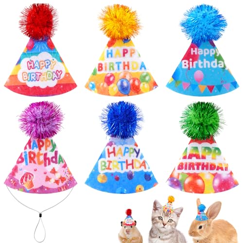 6PCS Felt Dog Birthday Hats