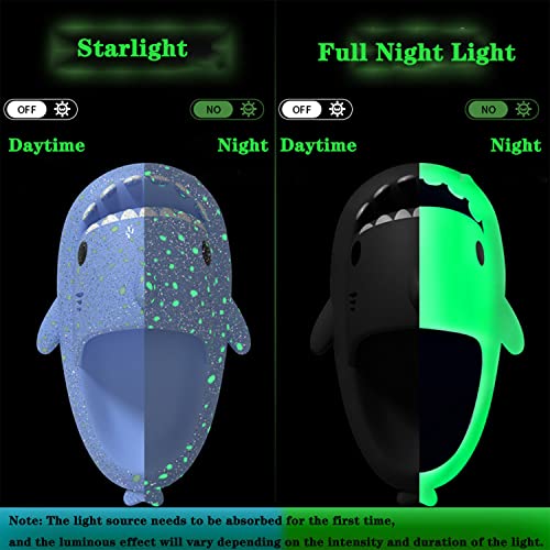 Jfxgjuv Luminous Shark Slippers, Spooky Shark Slides, Cloud Shark Slides Angler Fish Slides Glow in The Dark, Cute Cartoon Shark Slippers Non-Slip Cloud Pillow Slippers for Men Women3