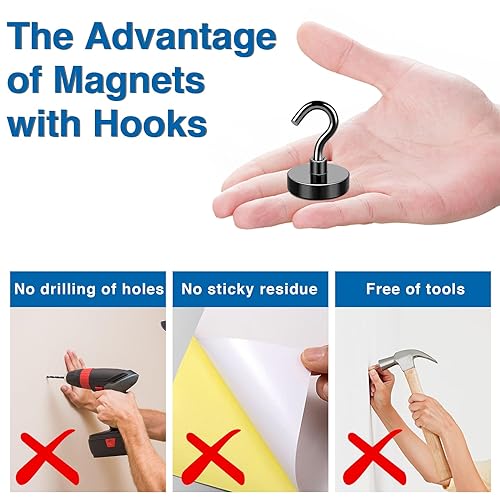 Image of LOVIMAG Magnetic Hooks for Cruise Essentials 2026 Cabins Door 45 Pack-50LBS