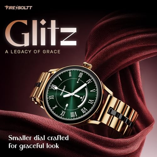 Image of Fire-Boltt Glitz Women Smart Watch with 1.19 inch AMOLED Display, Bluetooth Calling, Rotating Crown, Always On Display, 1000 Nits Brightness, IP68 Waterproof Imperial Gold