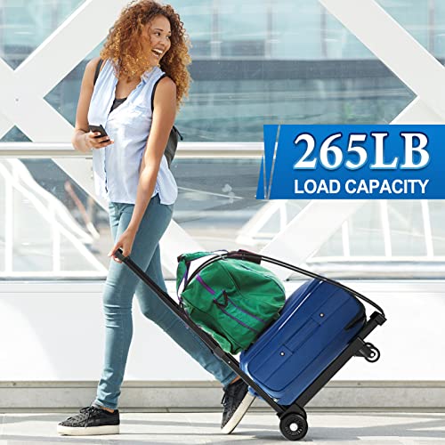 Soyo Folding Hand Truck, 265 Lb Capacity Dolly Cart For Moving, Heavy Duty Fold Up Shifter Trolley Collapsible Portable Luggage Cart With 4 Wheels For Travel Shopping Office Use, Black #TOP1