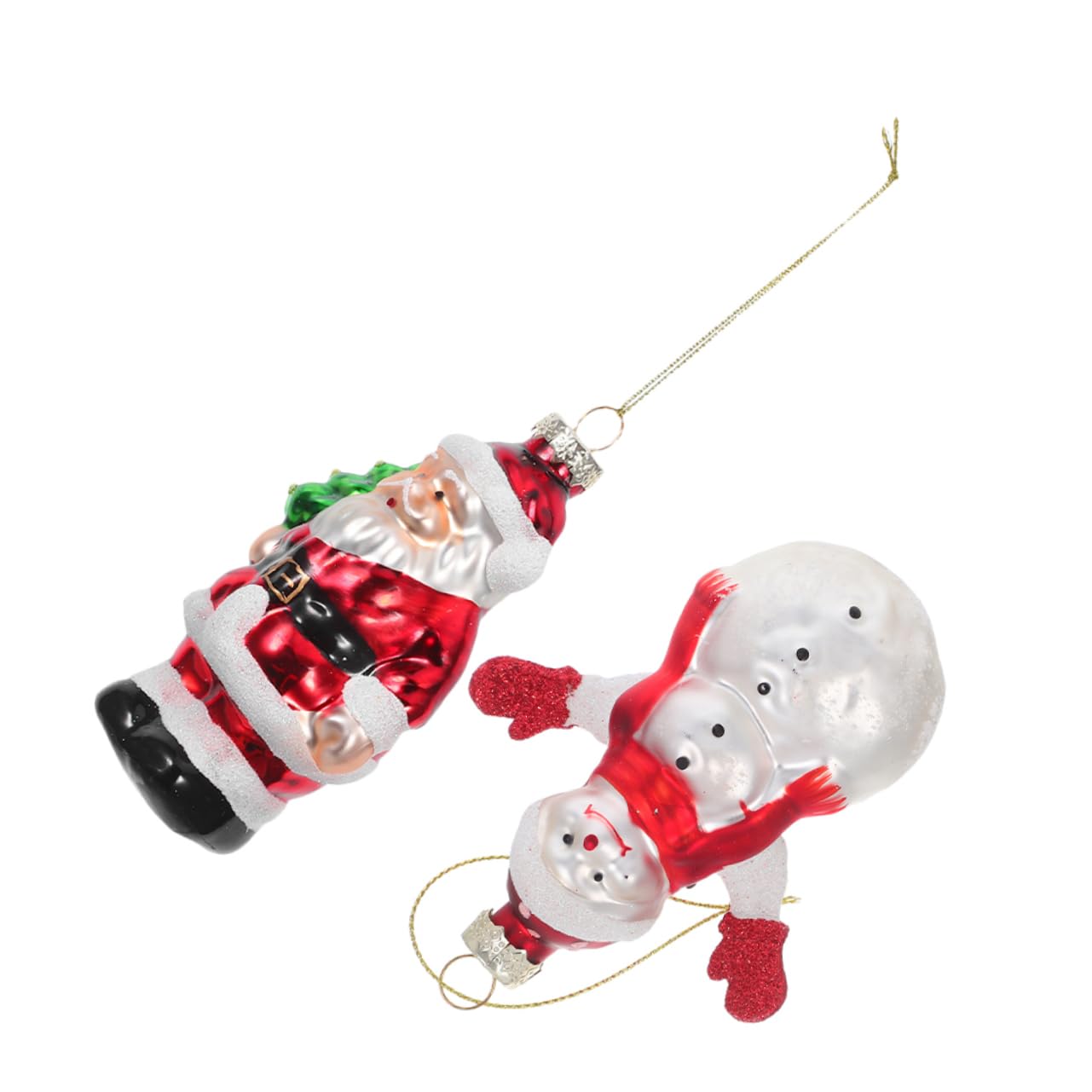 Décoration Bonhomme de Verre et Père Noël MAGICLULU - Set de 2 suspensions fêtes d'hiver