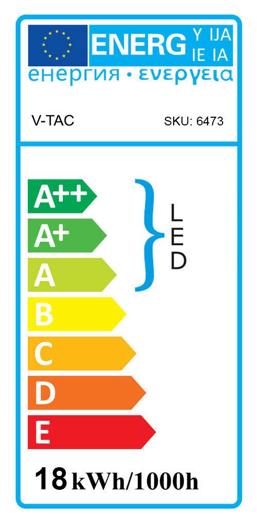 V-TAC VT-1239 VT-1518 18 W LED Waterproof Lamp Fitting Colour Code: 6500 K, PC, 18 W, 6400 K, 20 W-60 cm, 6500k, 60cm - 18W - Image 3