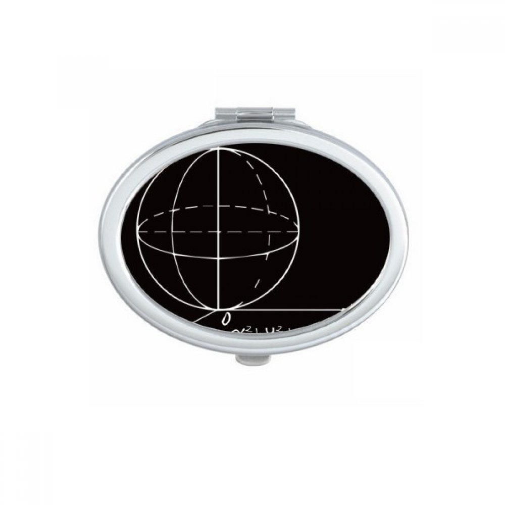 Miroir compact formule mathématique ovale pour retouche maquillage nomade