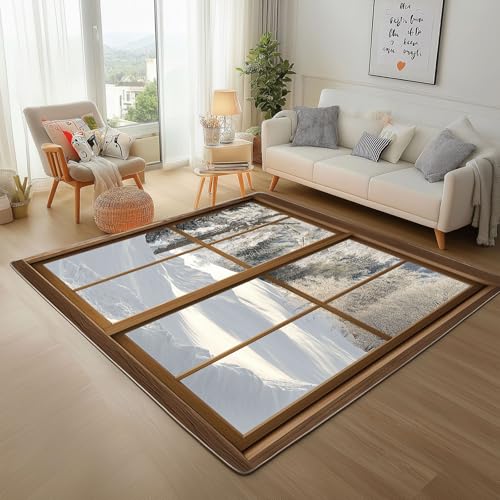 Tapis antidérapant lavable jungle d'hiver pour un entretien facile