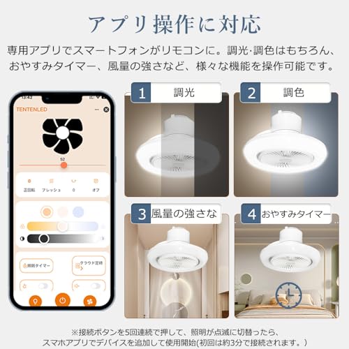 Tenten 点 点 スマート LEDシーリングライトファン TS-A2/TS-A3 の商品画像 5