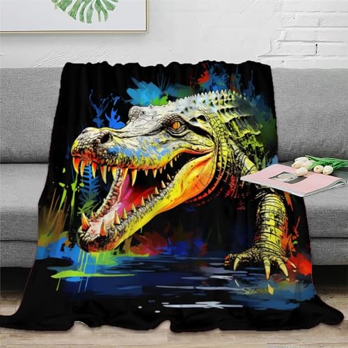 Couverture flanelle crocodile super douce peluche isolante lit - 2