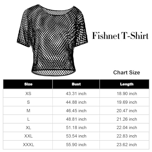 80s Fancy Fishnet Top for Women Neon Mesh Top Off the Shoulder T-shirt 1980s Retro Theme Party Costume Accessories Cosplay - Image 3