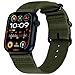 Carterjett Compatible Apple Watch Nylon Band 38mm Army Green NATO Sport Replacement Wrist Strap, Woven Canvas Matte Gray Buckle Clasp Compatible iWatch Series 3 Series 2 Series 1, 38 S/M/L Olive