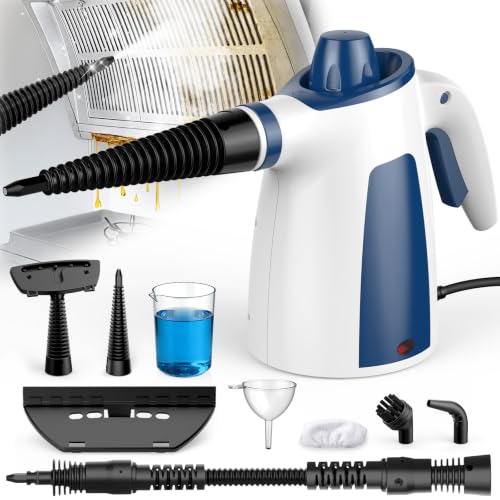 Handheld Steam Cleaner, Fast Heating High-Temperature Steam for Multi-Surface Cleaning, Portable Steam Cleaner for Home Use with 9 Accessories, Steamer for Cleaning Kitchen Bathroom Tile Car (Blue)