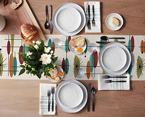 Table Runners 90 Inches Long, Retro Modern Mid Century Wedding/Coffee Table Runner, Farmhouse Style Table Linen Cloth For Dinning Holiday Party Indoor Outdoor Decor, Heat Resistant, Abstract Lines #TOP2