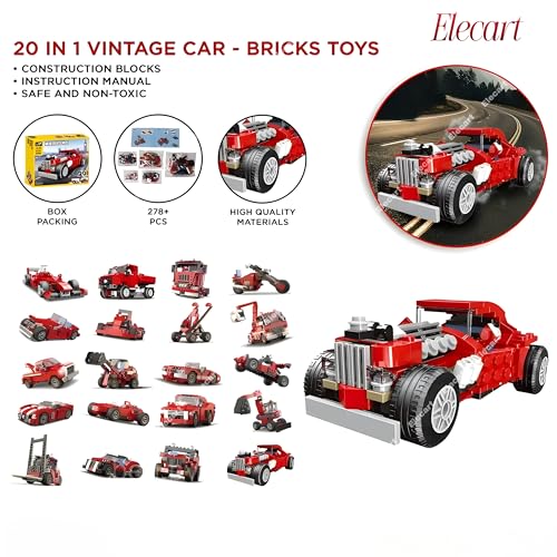 Image of Swift Architect 20-in-1 STEM Building Blocks Set - 278+ PCS Educational Construction Kit for Kids | Multi-Model Racing Car, Bike, Jeep, SUV Builder Toy | Creative DIY Engineering Blocks