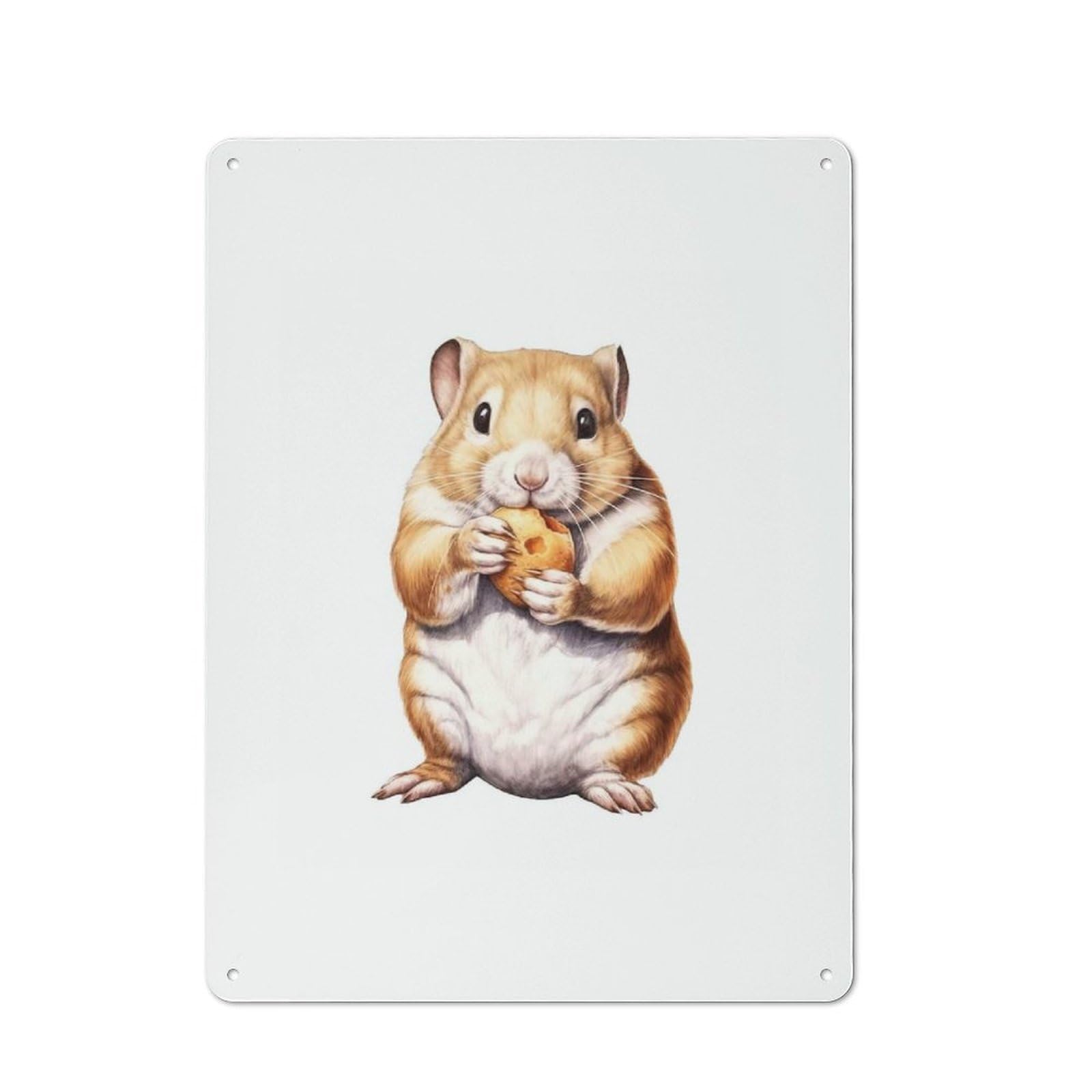 Junmoney Hamster Acorn Hammy Retro Decorative Tin Plaque 40X30cm Featuring Novelty Wall Art For Bedroom, Kitchen, Office Or Living Room