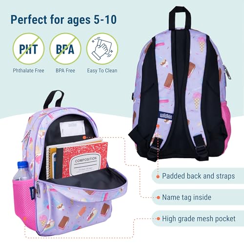 Image of Wildkin 15 Inch Backpack for Kids, Sweet Dreams | Ages 5-10, padded straps, side water bottle pocket - coordinates with matching Wildkin lunch boxes and water bottles
