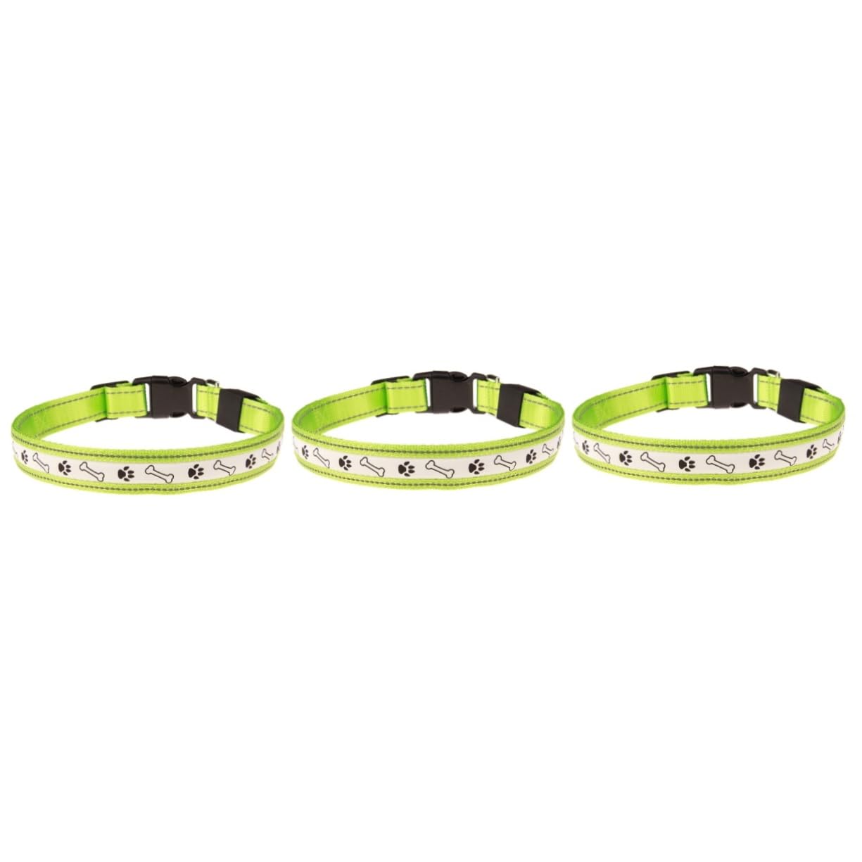 Beavorty Collier LED pour Chien Chargement USB Facile Nocturne Lumières Vertes Taille Réglable Forme Dempreinte en L