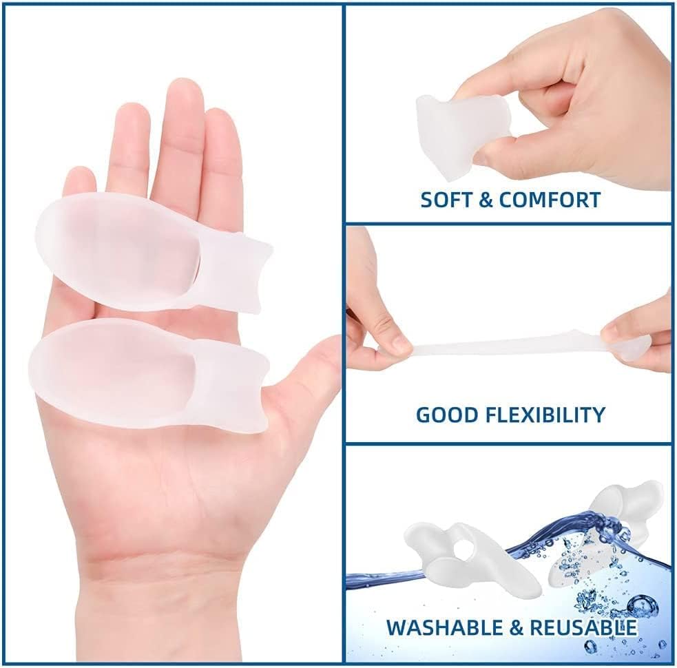 Image of Bunion Corrector Silicone Toe Separators For Fast Pain Relief - Orthopedic Bunion Spacers Spreader Free Size (Toe Separator)