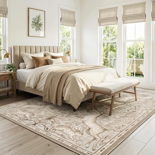 Tapete decorativo beige Boho 8x10 Lahome miniatura 3
