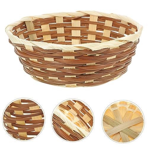 UPKOCH Cesta De Pão De Bambu Cestas De Frutas Tecidas Cestas De Servir Bancada Suporte De Legumes Ti