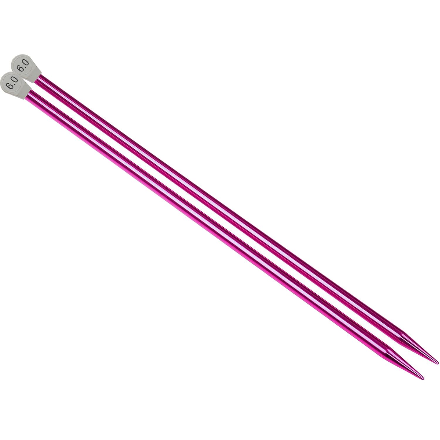 Wellrun Random Colour 2Pcs 6.0Mm Aluminium Knitting Needles,Lightweight Diy Craft Knitting Tool,Sweater Needlesfor Beginners Professional(Random Colour)