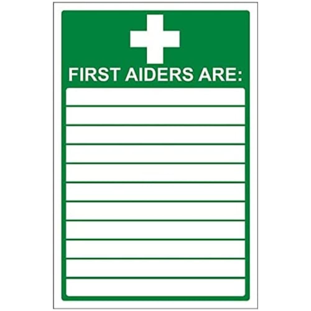 V Safety First Aid General - First Aiders are - 200 x 300 mm Safety Sign