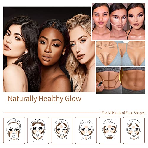 3Pcs Dual-Ended Highlight Contour Stick, Cream Highlight & Shaping Bronzer Stick, Contouring Makeup Pencil Long Lasting Face Brighten Stick Kit #TOP6