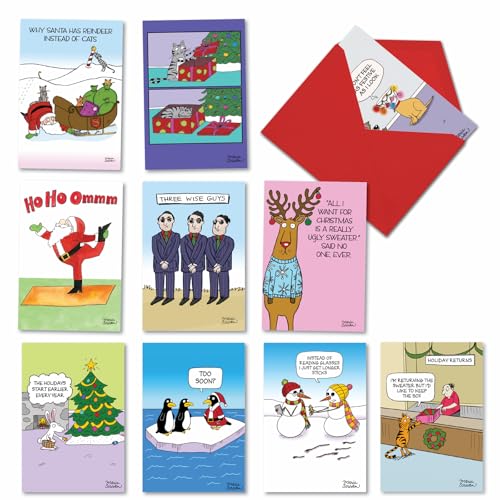 NobleWorks 10 Christmas Funny Boxed Cards Three Wise Guys A5562XSG-B1x10