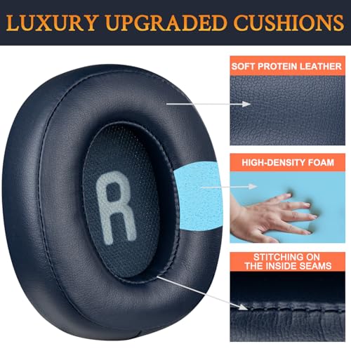 Image of SOULWIT Earpads Replacement for JBL Tune 700(700BT) /710(710BT) /720(720BT) /750(750BT,750BTNC) /760(760NC) /770(770NC) Headphones, Ear Pads Cushions with Softer Noise Isolation Foam (Blue)