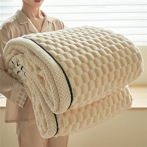 Manta de lana de guisantes reversible de franela y coral para sofá cama 200x230cm 3