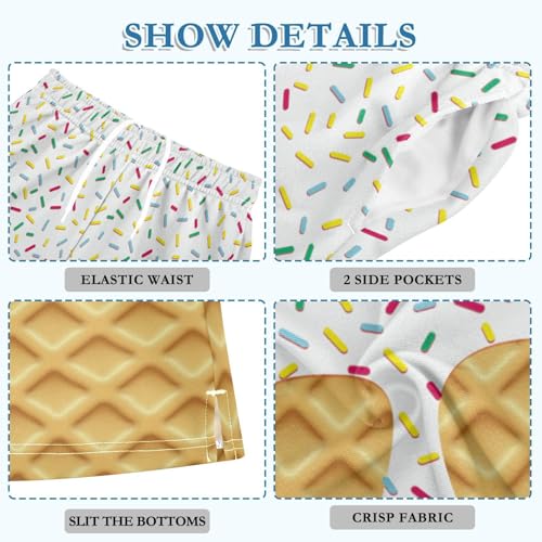 Boys Athletic Shorts Basketball Shorts Melting Ice Cream Teens Hiking Gym Shorts with Pocket for Outdoor Activity 7-15 Y 6