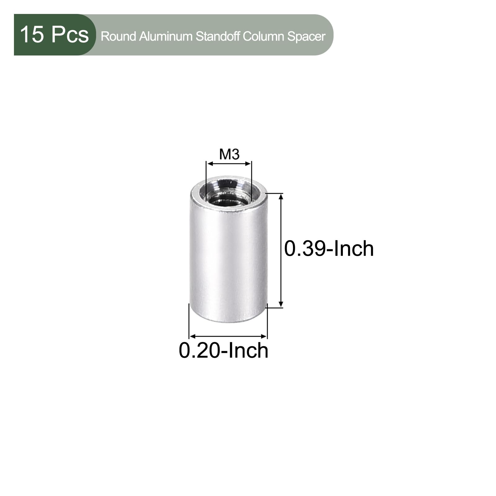 YOKIVE 15 Pcs Standoff Spacer, Aluminum Round Straight Spacer, Silver, 10mm - Image 2
