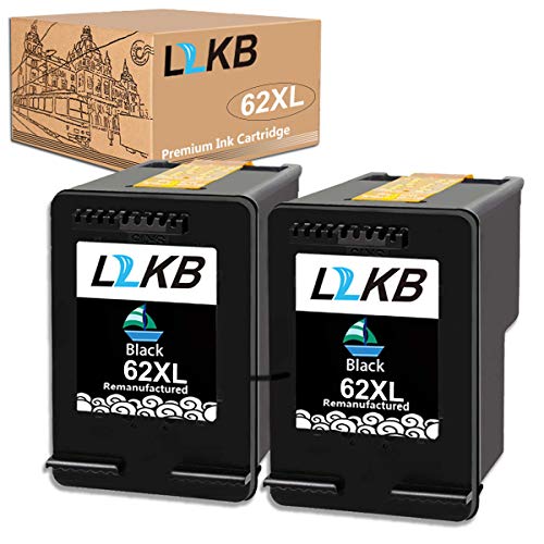L2KB Remanufactured Ink Cartridge Replacement for HP 62XL Used with Envy 5540 5640 5660 7644 7645 OfficeJet 5740 8040 200 250 Series Printer (2 Black)