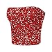 Women's Sequin Tube Top Stretchy Sleeveless Crop Tops Metallic Sparkly Tube Tops for Halloween Party Clubwear Watermelon Red-XXXXXL