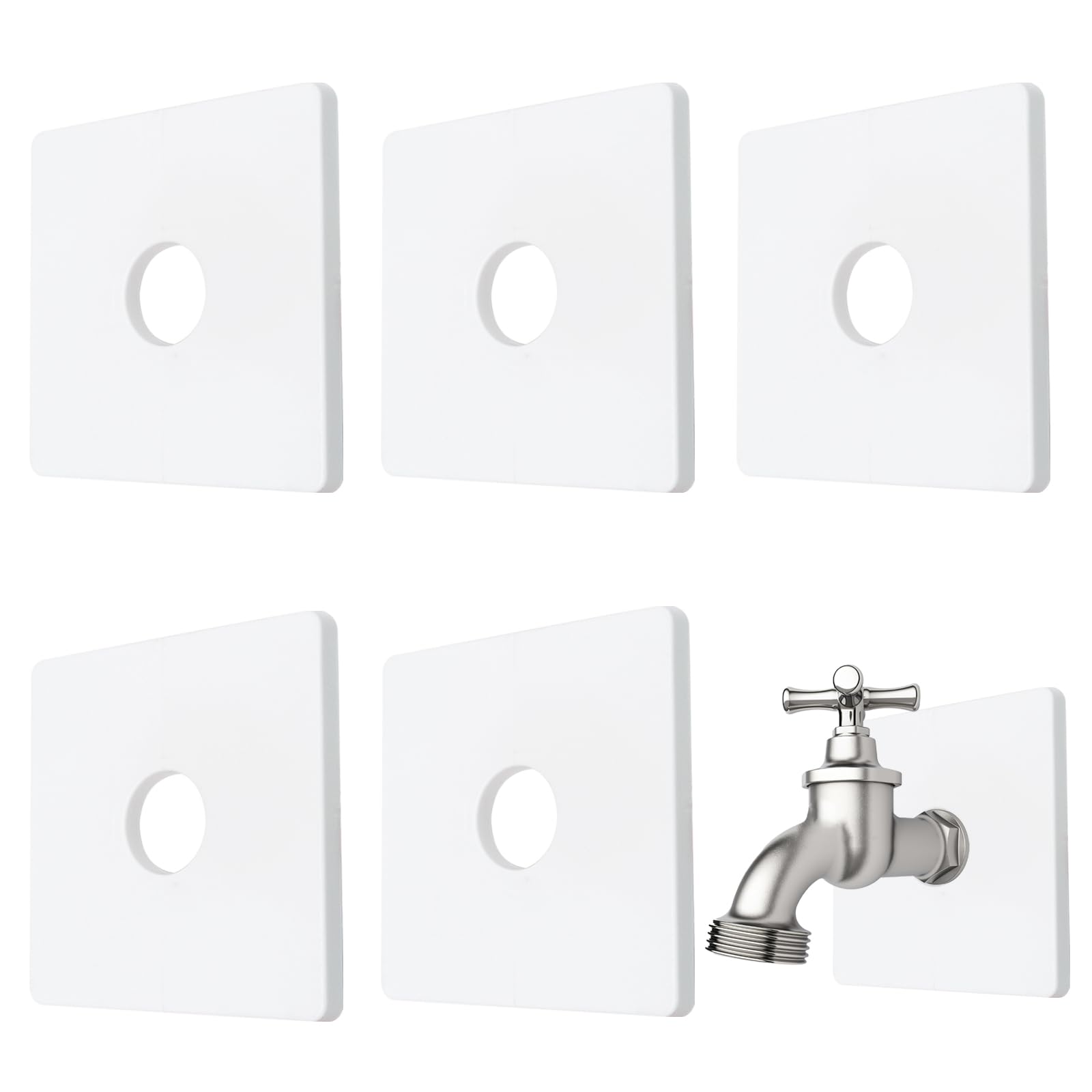 Produktbild von Rosettenplatte 2 Stück – 90 Mm Innendurchmesser, Für DN80 Rohre, Geteilter Flansch Aus PP-Kunststoff, Weiß, Zur Abdeckung & Dekoration