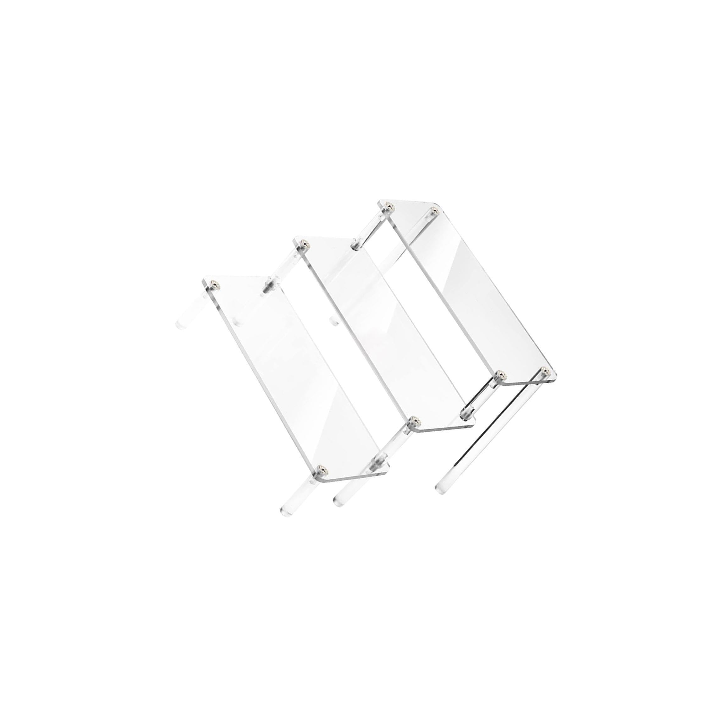 Pixzcsa Three Layer Acrylic Display Stand Rectangle Ladder Shelf Toy Showcase Fixtures Desktop Decoration Crafts Retail Shoe Awards Br Jewelry Display Riser Shelf Candy 20Cm