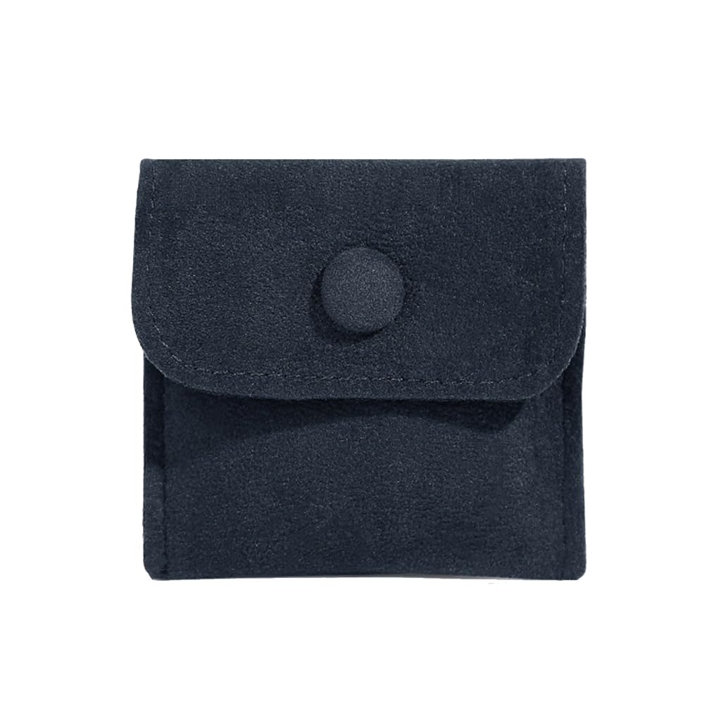 Fcnjsao Navy Blue Small Jewelry Gift Bag Package Snap Button Pouch Jewelry Velvet Bags Snap Container For Necklaces Bracelet Rings Small Jewelry Bags For Small Business